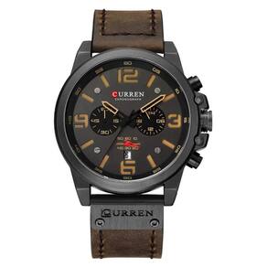 Relógio CURREN, marca de luxo, cronógrafo masculino, couro impermeável