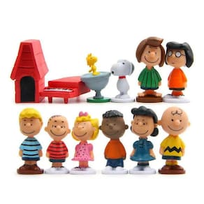 Kit 12 Bonecos Snoopy Woodstock Charlie Brown Peanuts Action Figure