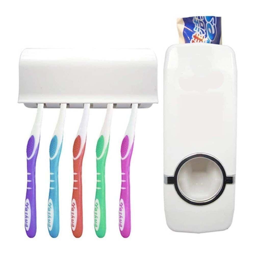 Dispenser Automático Porta Escova Pasta De Dente Suporte Banheiro
