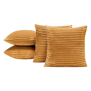 Capas De Almofadas Velvet Bariloche 45x45cm 04 Peças - Mostarda