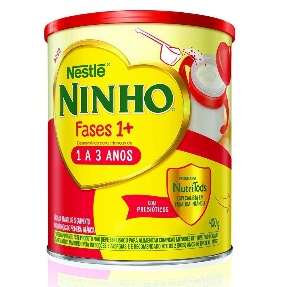 Fórmula infantil pó sem glúten Nestlé Ninho Fases 1+ lata 800g