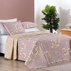 Colcha Estampada Dupla Face Bouti Queen 03 Peças - Lavanda