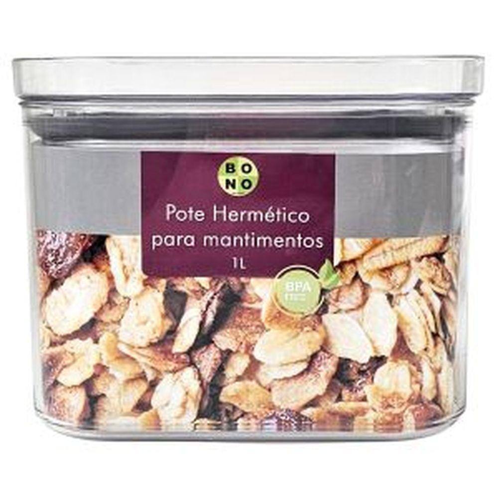 Pote Hermético para Mantimentos 1L Ultra Resistente - Bono