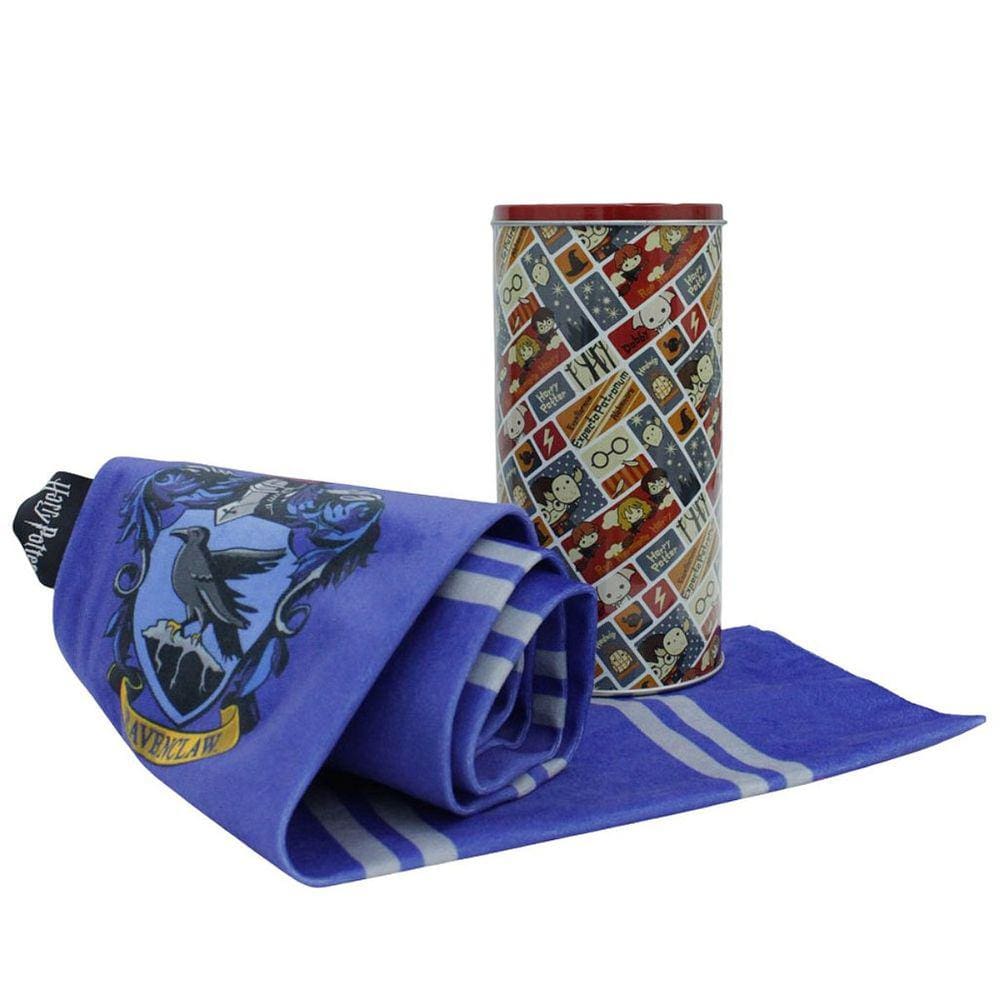 Harry Potter Cachecol + Lata Multiuso Corvinal Ravenclaw Azul Aveludado Oficial WB