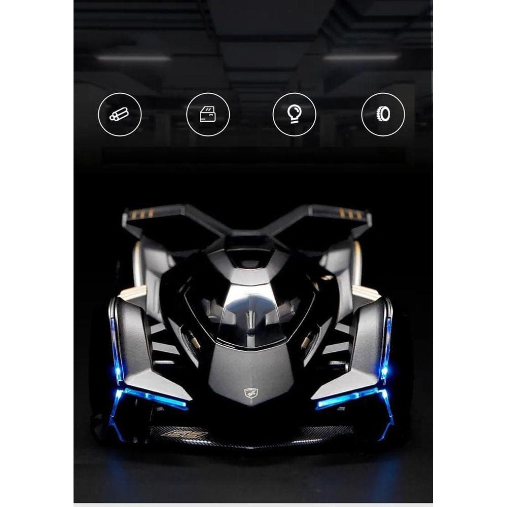 Carro de corrida Alloy Model Lambos Super Racing em escala 1:22 com contador de voz