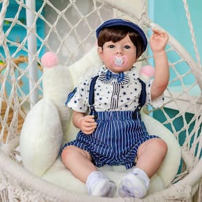 Boneca Renascida, cabelo enraizado de 30 cm, cultivo macio e pesado