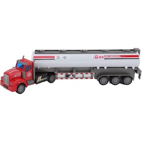 Modelo de caminhão semirreboque RC Pull Back em escala 1/48 para crianças a partir de 3 anos