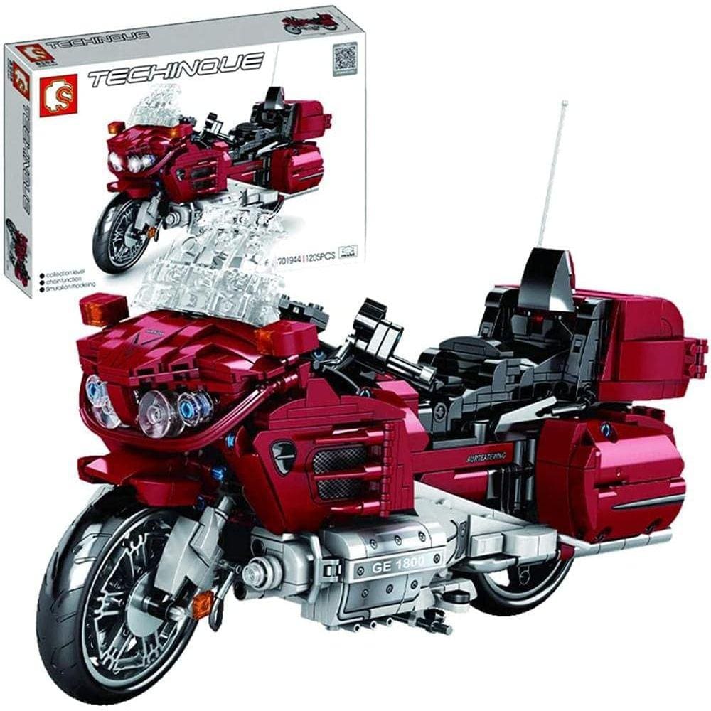 Blocos de construção: Motorcycle Street Maigou Technology Blue