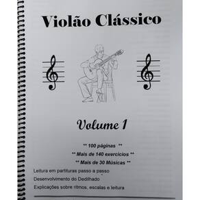 Caderno Livro de Estudos Violão Clássico – Partituras