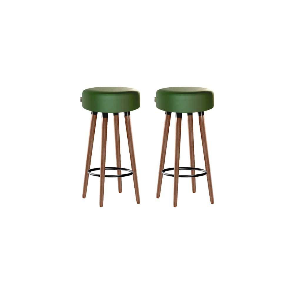 Kit 2 Banquetas Alta Pés Palito Roma Verde 70cm