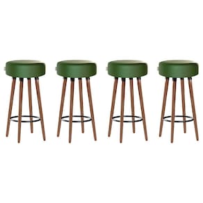 Kit 4 Banquetas Alta Pés Palito Roma Verde 70cm