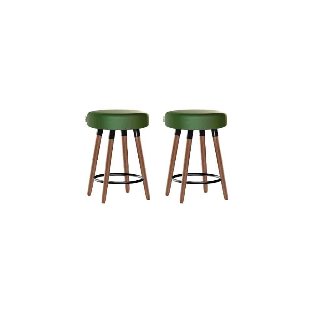Kit 2 Bancos Moderno Pé Palito Roma Slim Verde Casco 50cm