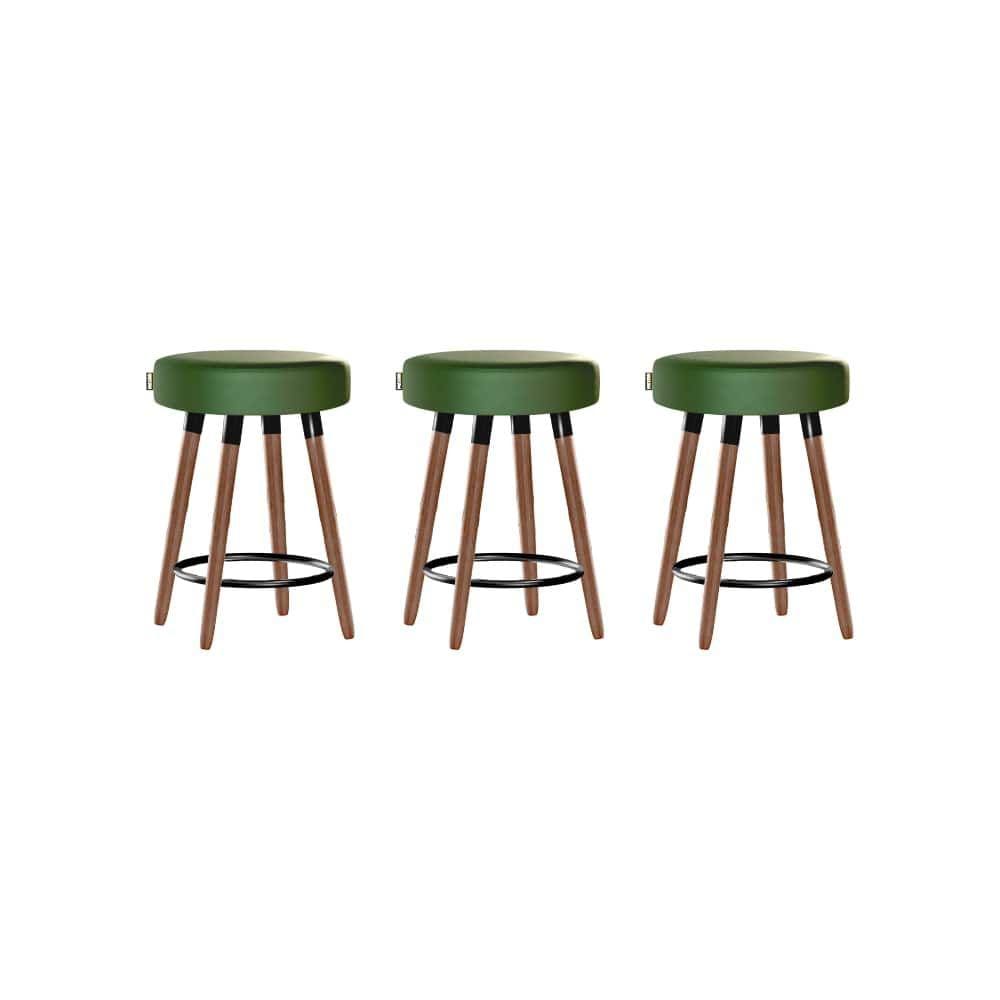 Kit 3 Bancos Moderno Pé Palito Roma Slim Verde Casco 50cm