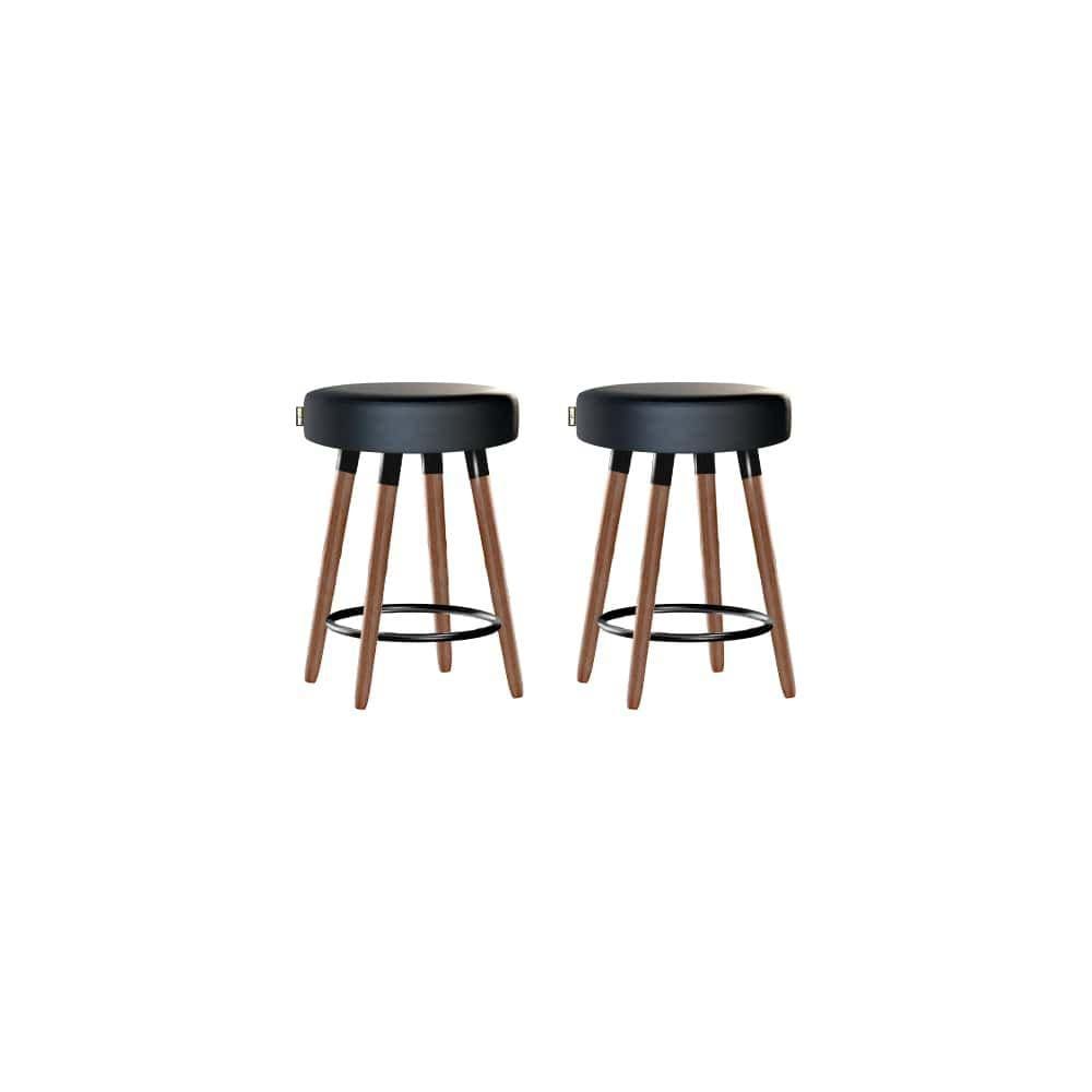 Kit 2 Bancos Moderno Pé Palito Roma Slim Preto 50cm