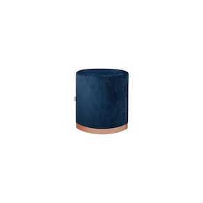 Puff Recepção Coliseu Alto Padrão Azul Escuro 50cm