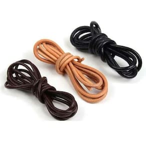 Tira De Couro Liso 1.5Mm Hr-15C Preto Com 2Mts - Kit