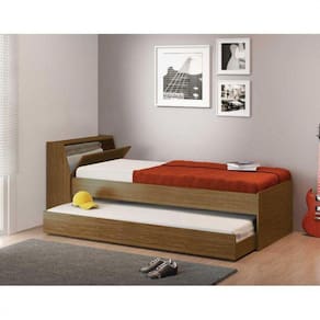 Cama Ditália Móveis Solteiro com auxiliar - Bicama BB-28