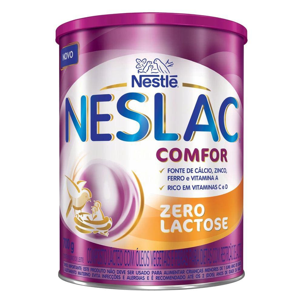 Fórmula infantil s glúten zero lactose Nestlé Neslac Comfor 3 anos a 5 anos 700g