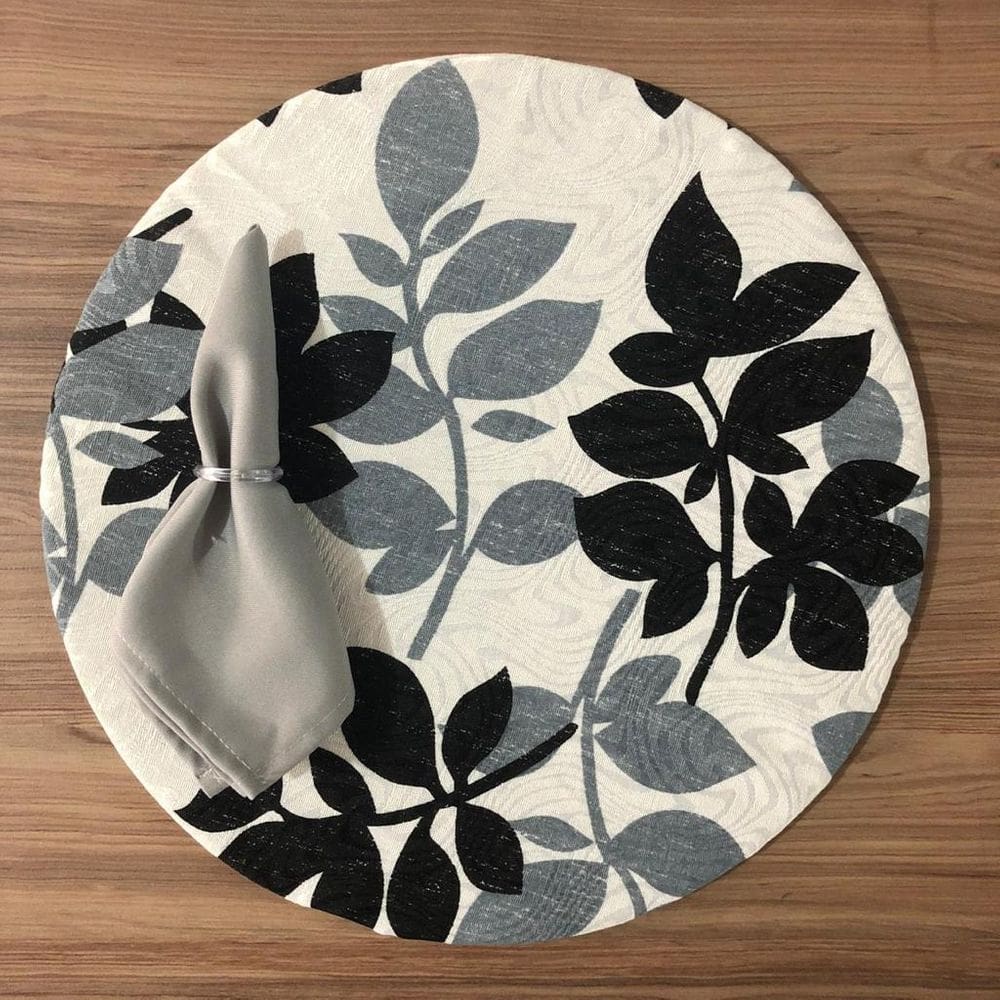 Jogo De Sousplat De Tecido 2 Lugares Completos Cinza