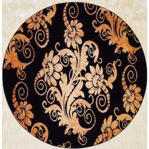 Tapete Veludo 1.50m Redondo Marbella Moderno Floral Rayza