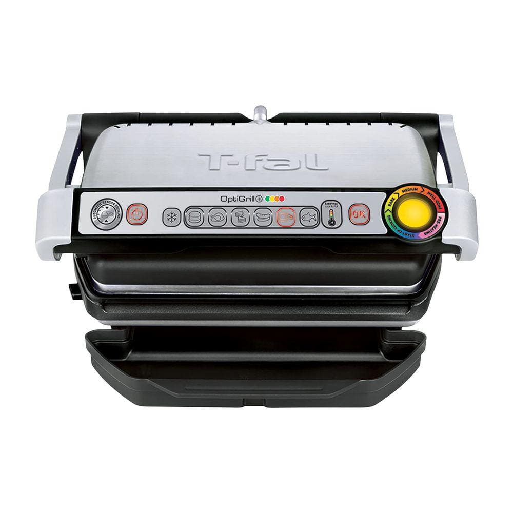 Churrasqueira elétrica T-fal OptiGrill em aço inoxidável 4 porções 18