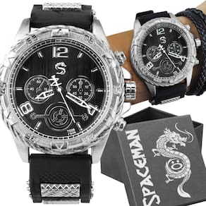 Relogio masculino grande aço inox prata + caixa