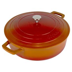 Panela Caçarola Baixa 28cm Revestimento Cerâmica Antiaderente Fundo Indução Cook&Chef 4,6L Mimo Style Laranja