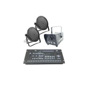 Kit 2 Par Led Slim 60 Led 3W+Máq Fumaça 600W+Mesa Pilot
