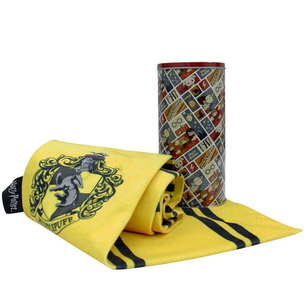 Harry Potter Cachecol + Lata Multiuso Lufa-Lufa Hufflepuff Amarelo Aveludado Oficial WB