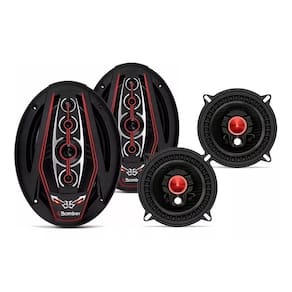 Kit Par Alto Falantes Pentaxial 6x9 Pol Bomber Bicho Papão 350W Rms + Par Alto Falantes Triaxial 5