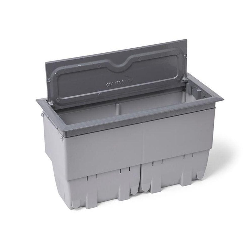 Caixa De Tomadas Para Mesa 8 Blocos Em Alumínio Cinza