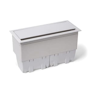 Caixa De Tomadas Para Mesa 8 Blocos Em Alumínio Branco