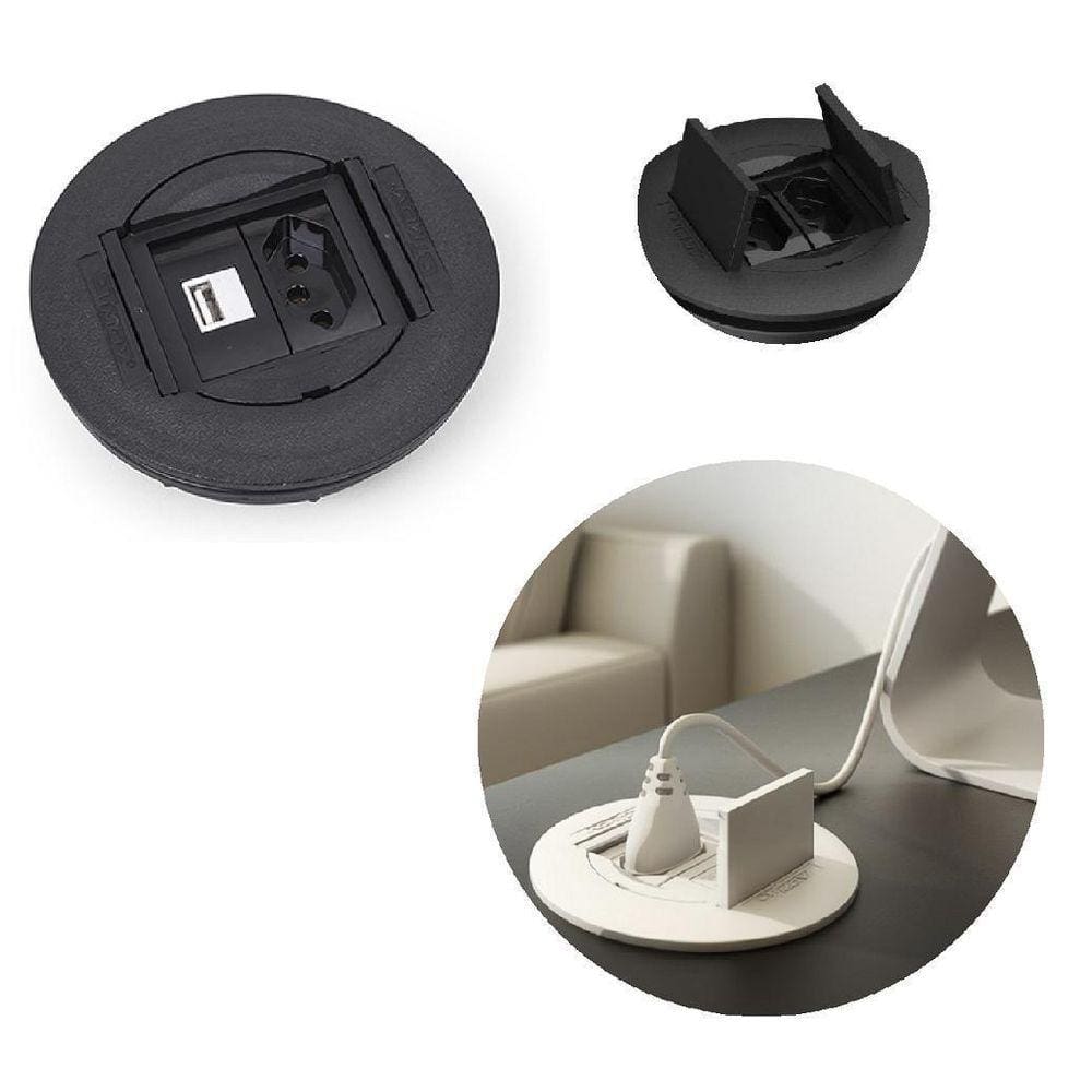 Caixa Universal Redonda Abs 2 Bl 1 Tomada Nbr+1 Bl Facility