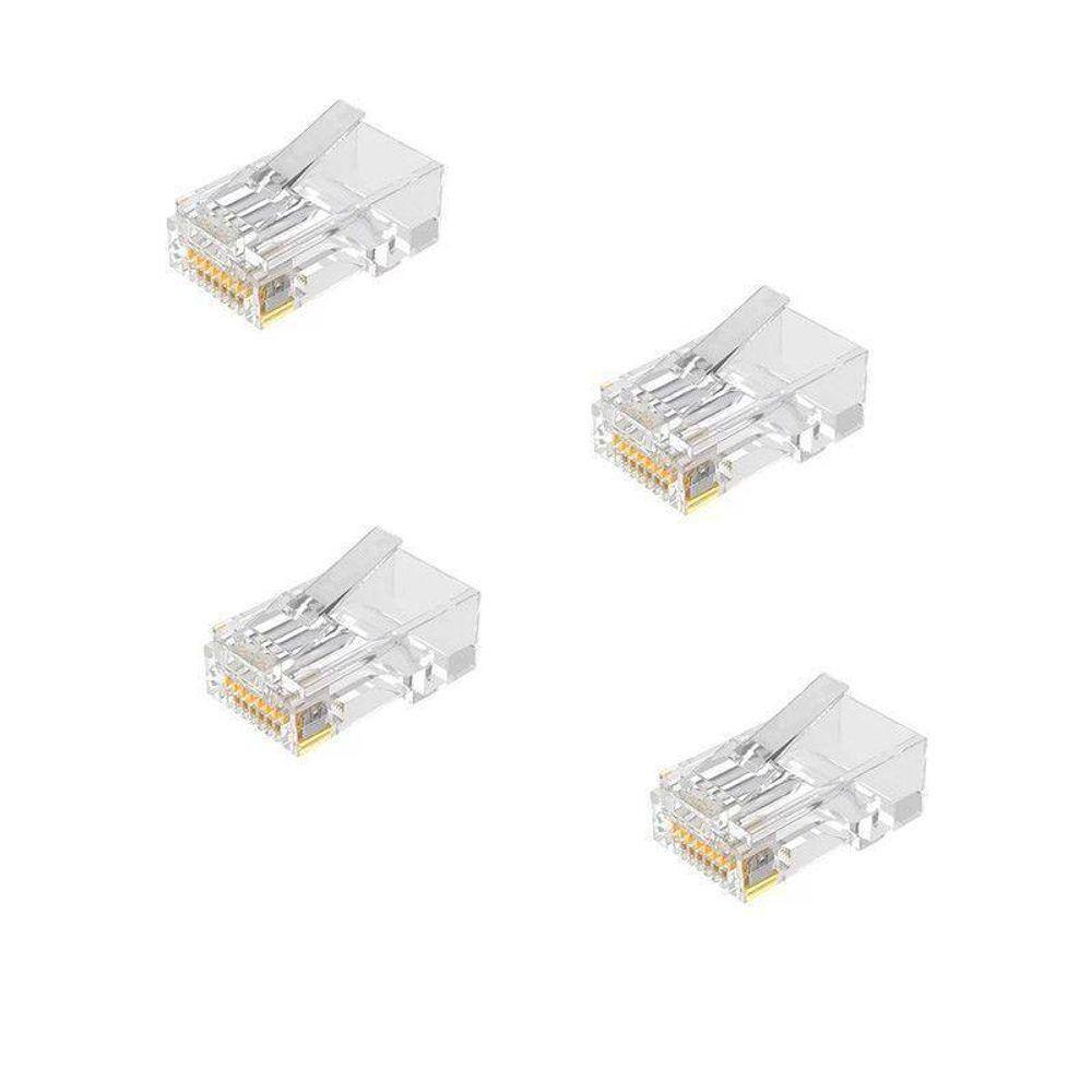Conector RJ45 Macho Transparente - 4 Unidades | U/UTP Cat.5e