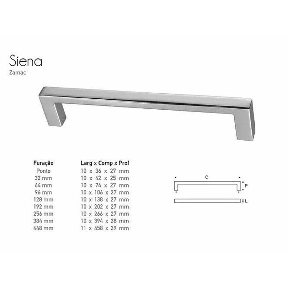 Puxador Siena 192 Mm Dourado - Gruppa
