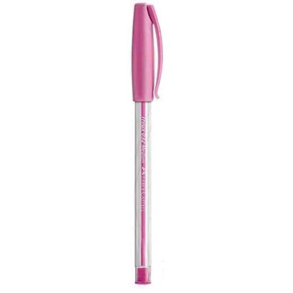Caneta Esferográfica Faber-Castell Rosa Ponta Media
