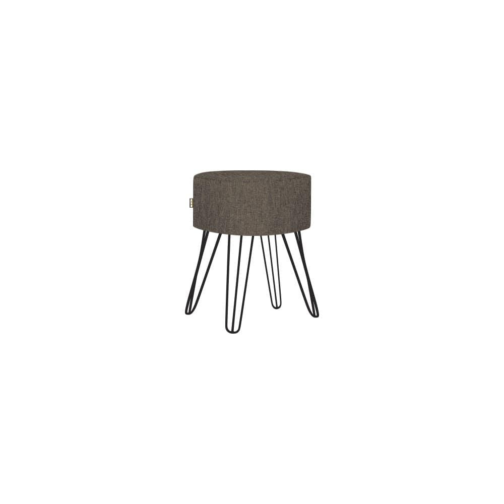 Puff Roma Pés Ferro 50cm Marrom 1 Unidade