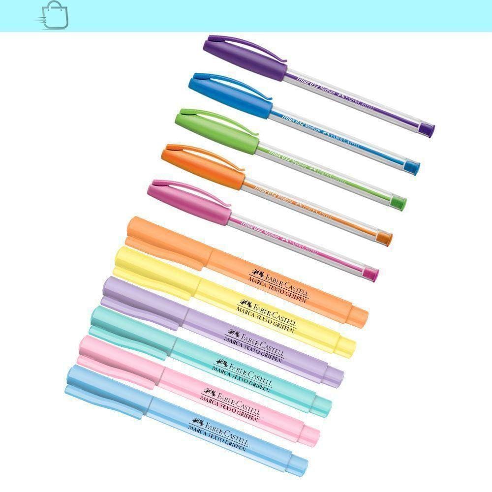 Kit De Escrita Marca Texto E Canetas Trilux Faber-Castell