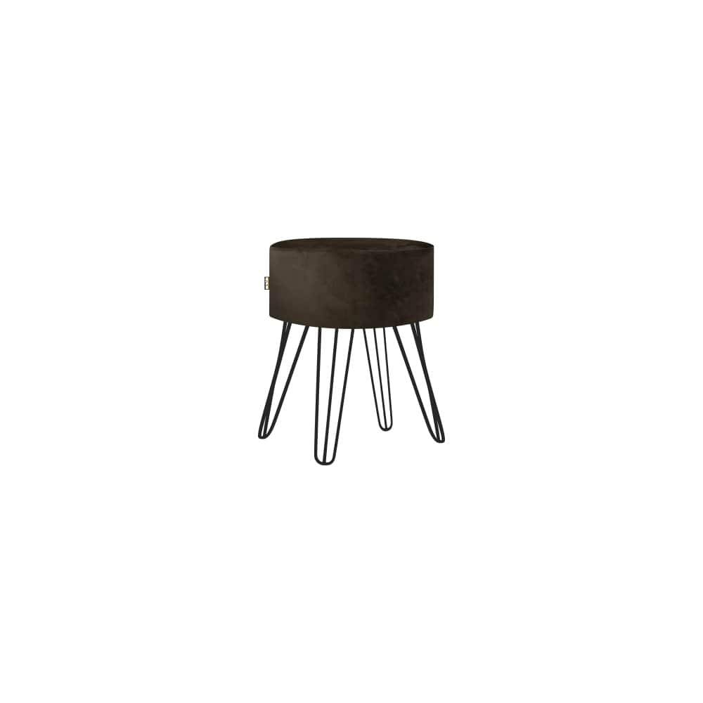 Puff Pé Ferro Decorativo Alto Padrão Marrom Escuro 1un