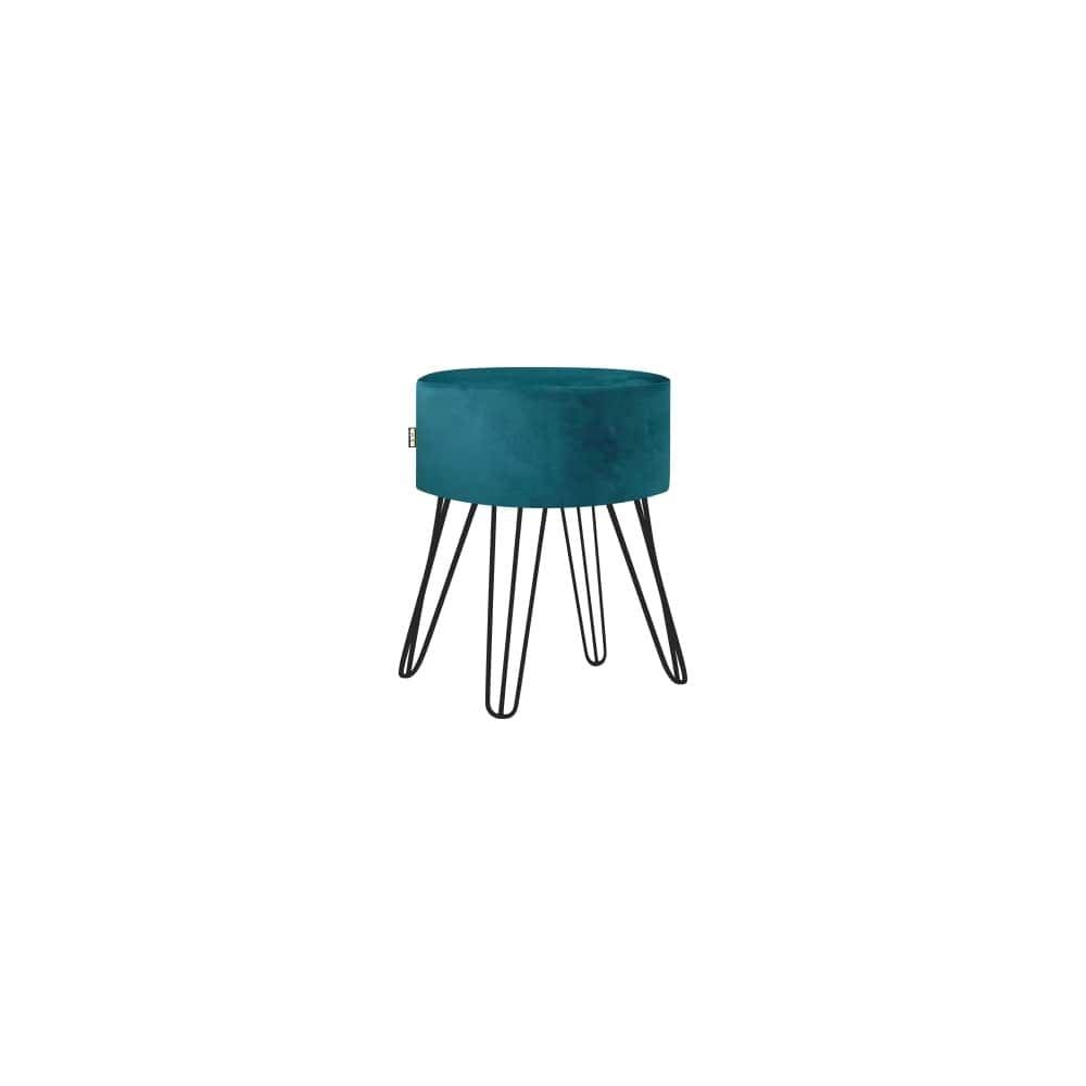 Puff Pé Ferro Decorativo Alto Padrão Azul Tifany 1un