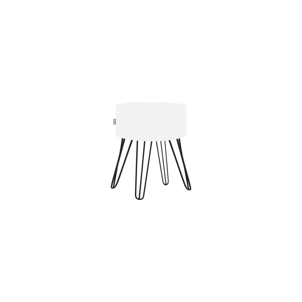 Puff Roma Pés Ferro 50cm Branco 1 Unidade