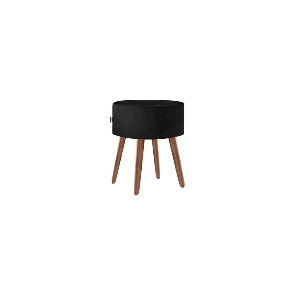Puff Roma Pés Palito 50cm Preto 1 Unidade