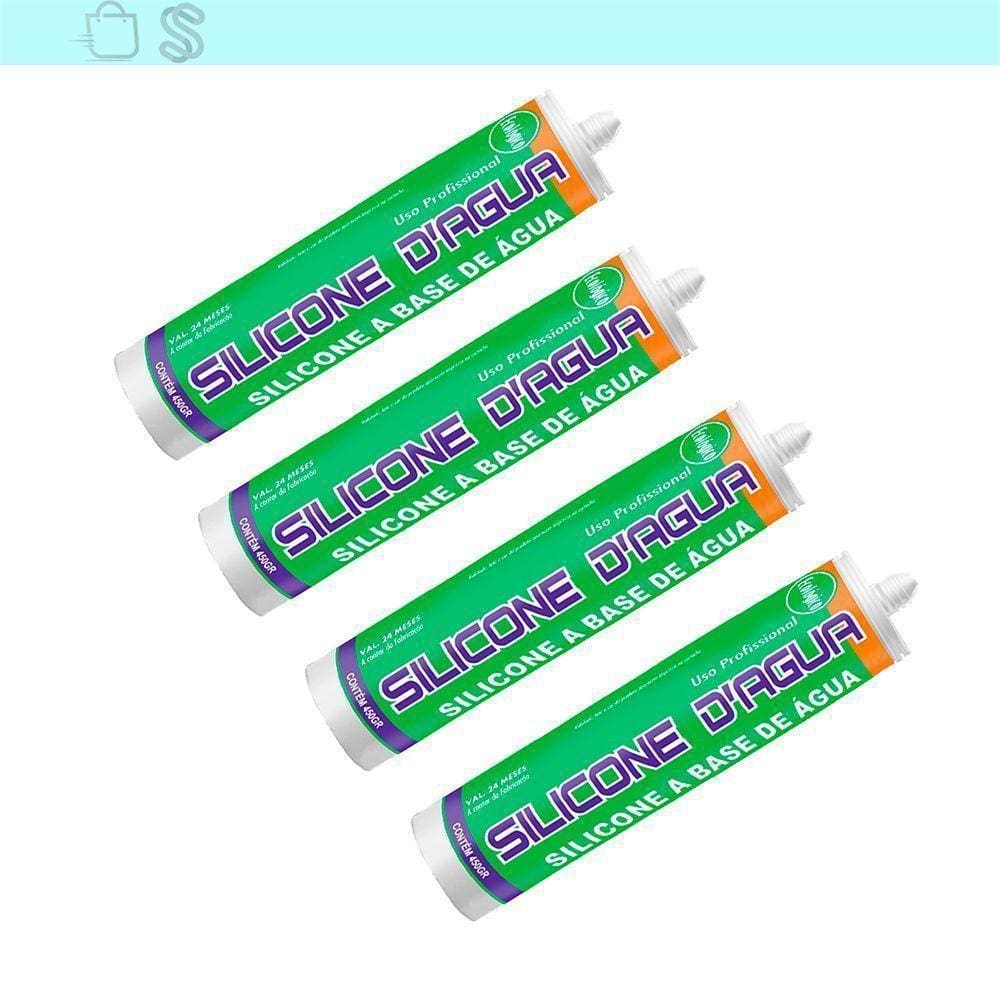 Pack Com 4 Silicone Branco 450G Selante Acrílico Base Água