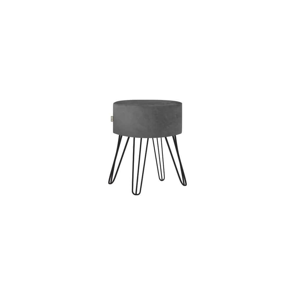 Puff Pé Ferro Decorativo Alto Padrão Cinza 1un