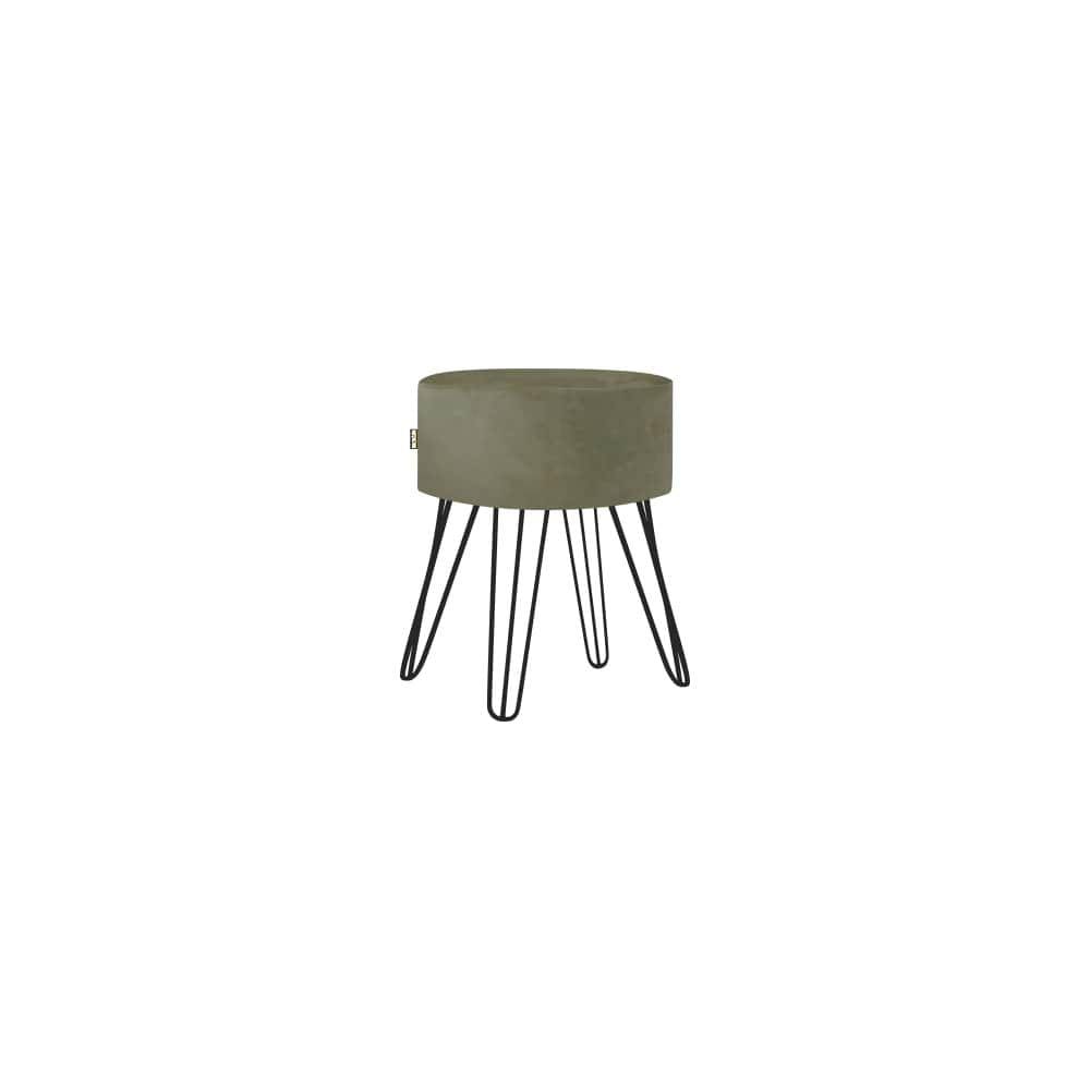 Puff Pé Ferro Decorativo Alto Padrão Bege Claro 1un