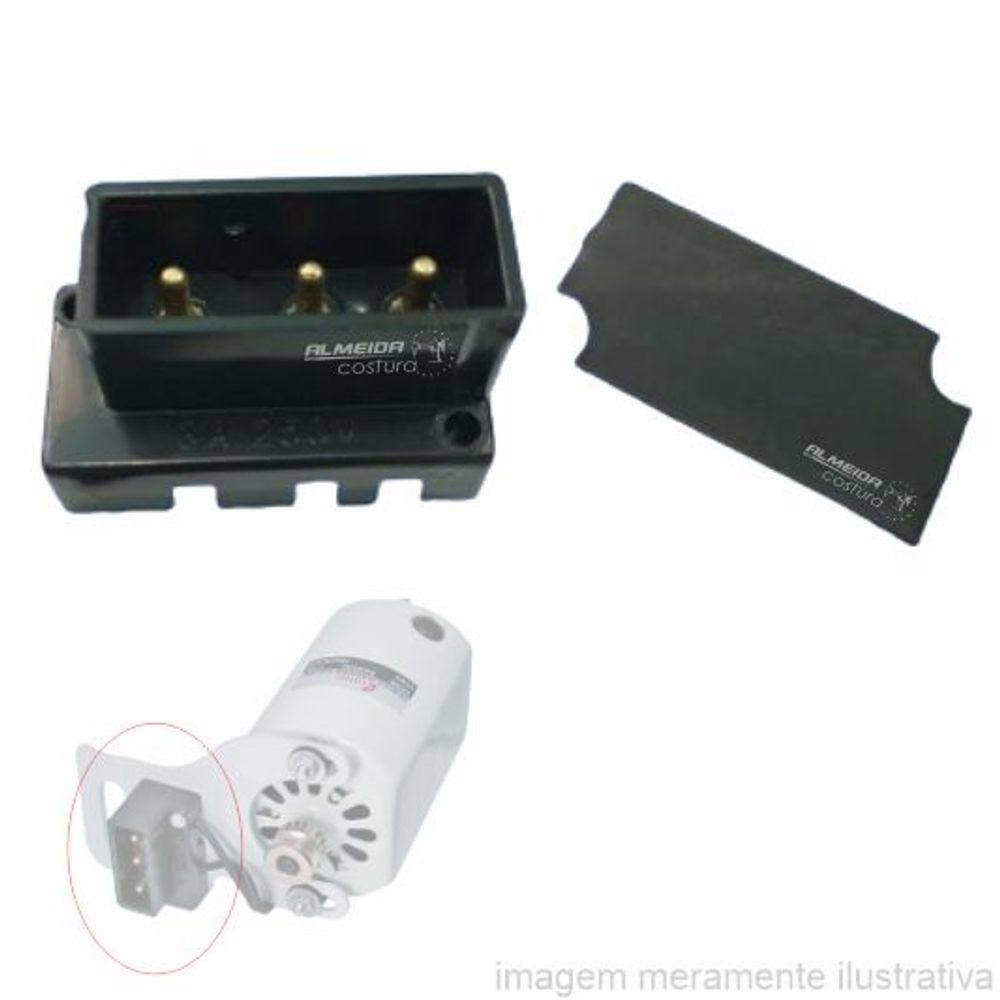 Plug Macho Do Motor Para Máquina Costura Doméstico Motor Externo - Imp 9007