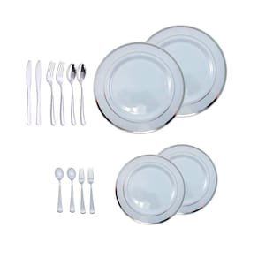 Kit Jantar E Sobremesa Descartável Luxo Para 80 Convidados