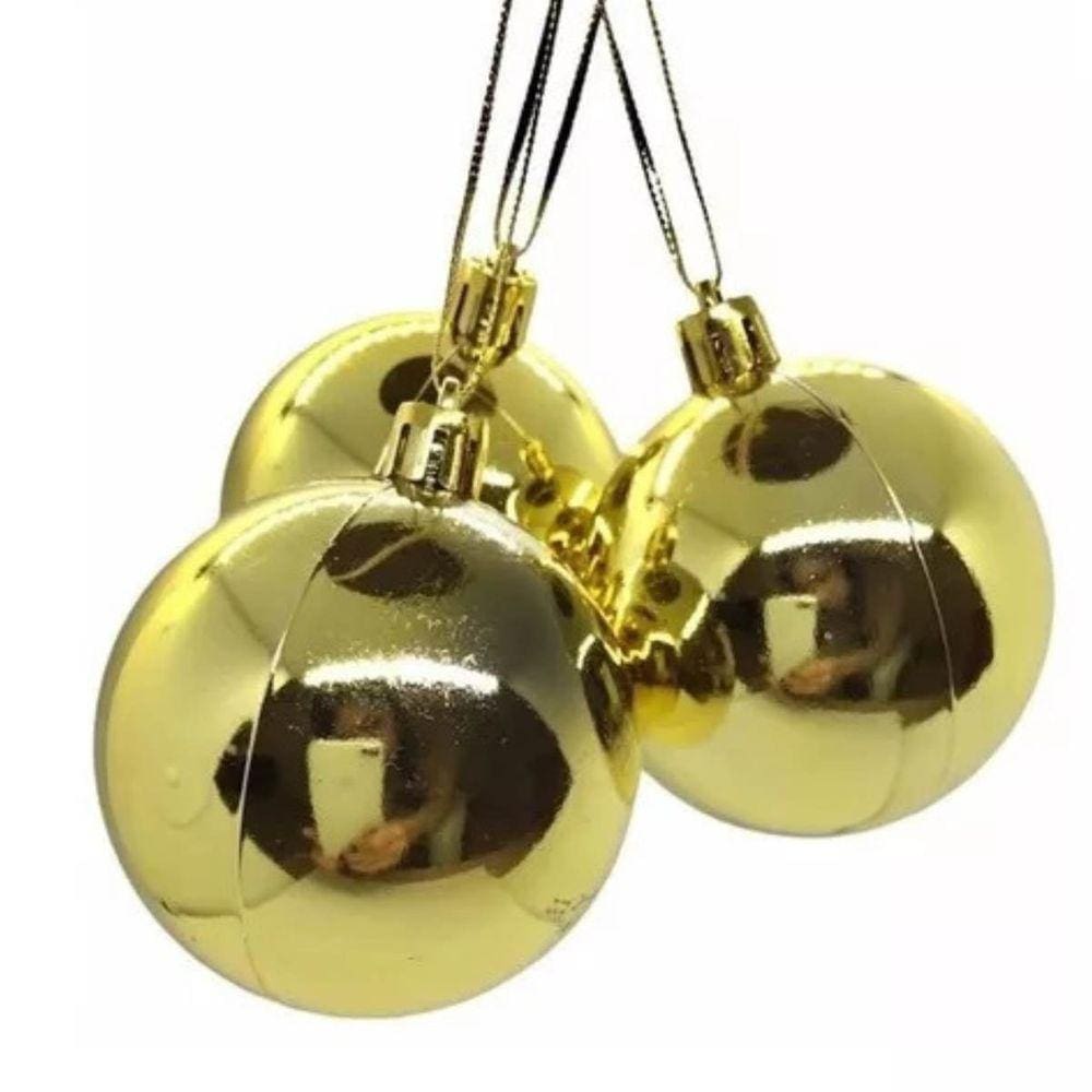 Bola de Natal 6cm Liso | com 3 Unidades