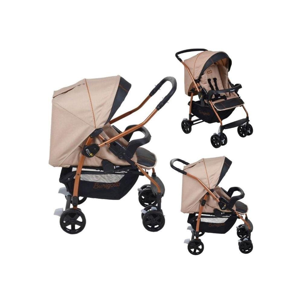 Carrinho de bebê de paseio Burigotto Rio K travel system mon amour com chassi de cor cobre