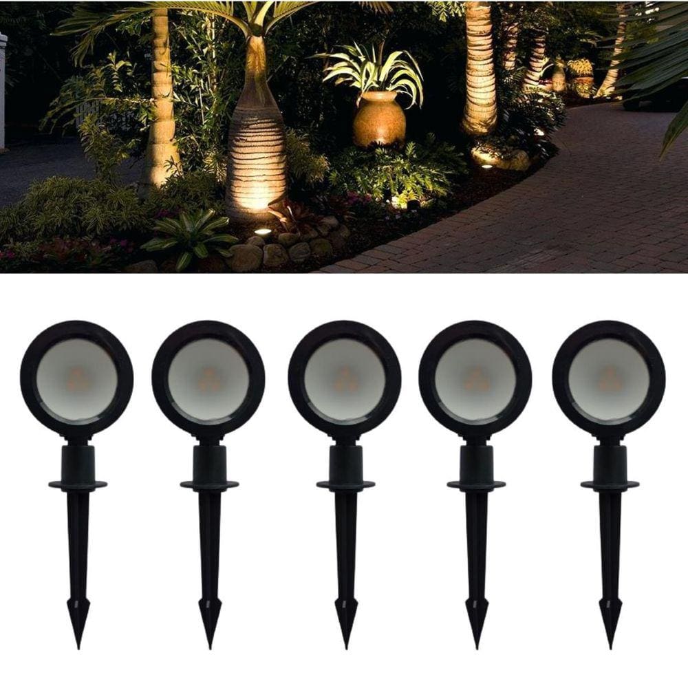 5 Luminárias Espeto Estaca Led Smd Base Ajustável 3W Luz